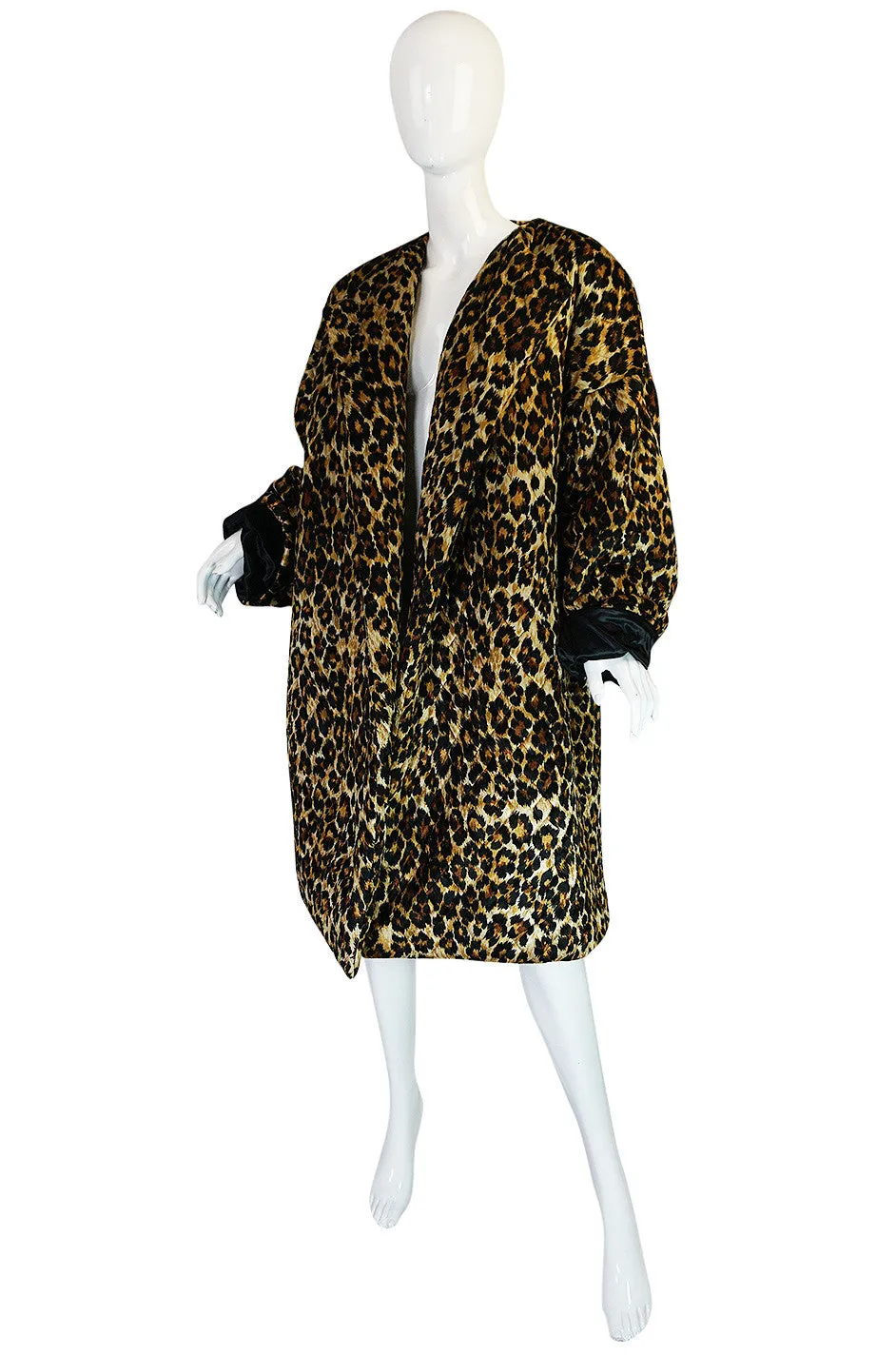 1980s Patrick Kelly Leopard Print Sleeping Blanket Coat