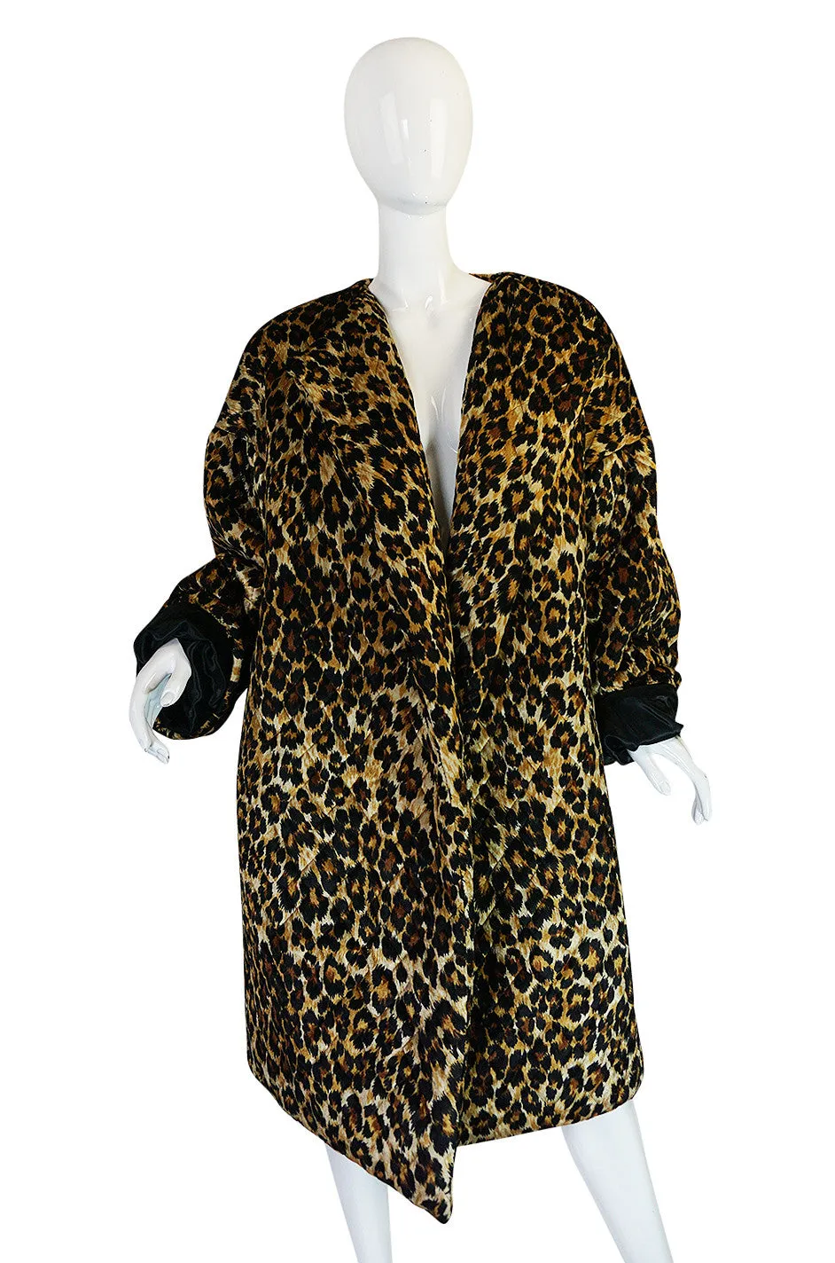 1980s Patrick Kelly Leopard Print Sleeping Blanket Coat