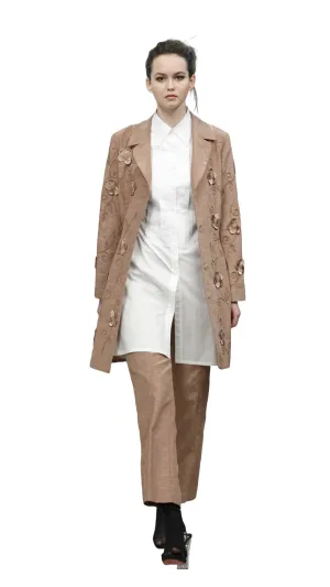 3D Flower Embroidered 2 Piece Pant Suit