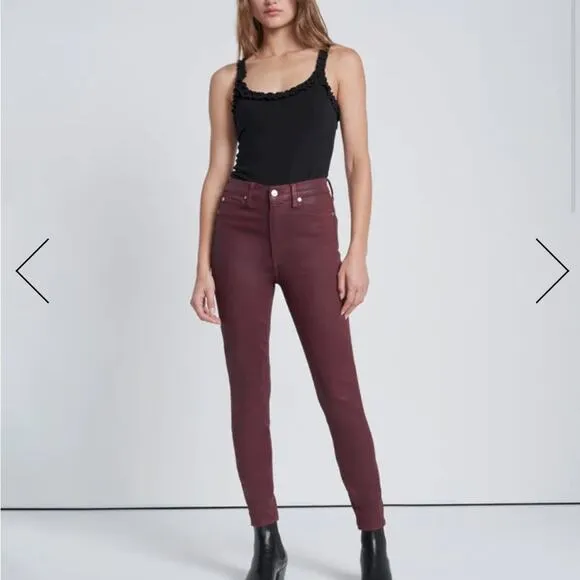 7 for all mankind jeans high rise burgundy ruby rust size 28