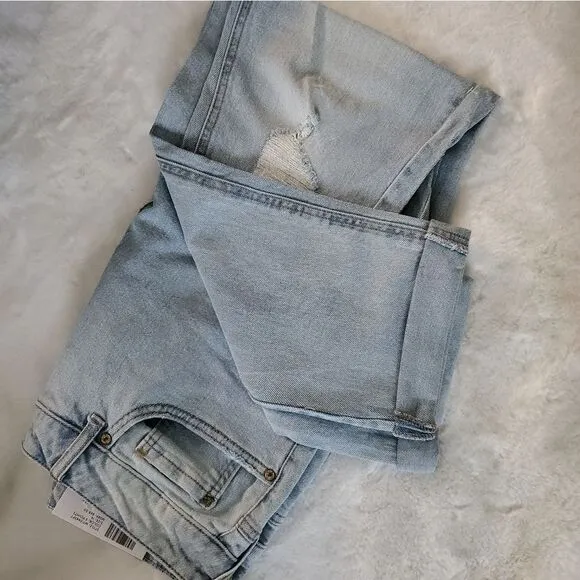 7Seven Stretch Distressed Bleach Wash Ankle Jeans