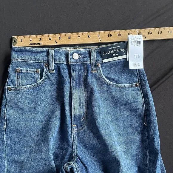 Abercrombie &amp; Fitch Women Jeans Size 25 LongAnkle Straight Ultra High Rise Curve
