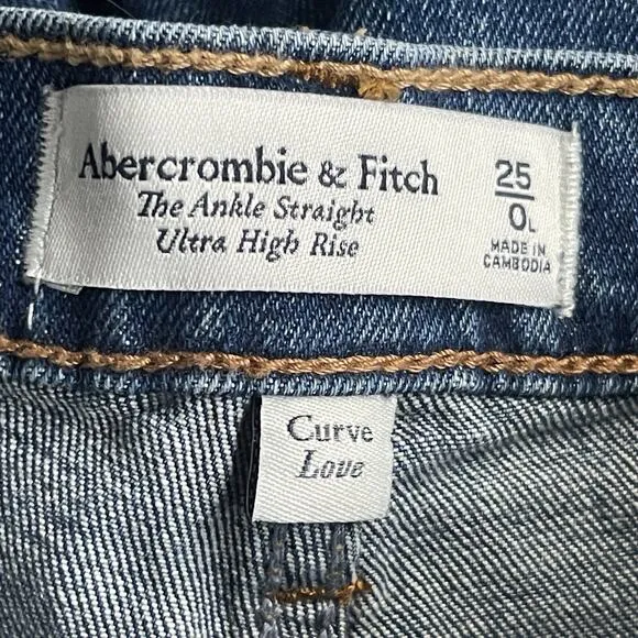 Abercrombie &amp; Fitch Women Jeans Size 25 LongAnkle Straight Ultra High Rise Curve