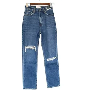 Abercrombie &amp; Fitch Women Jeans Size 25 LongAnkle Straight Ultra High Rise Curve
