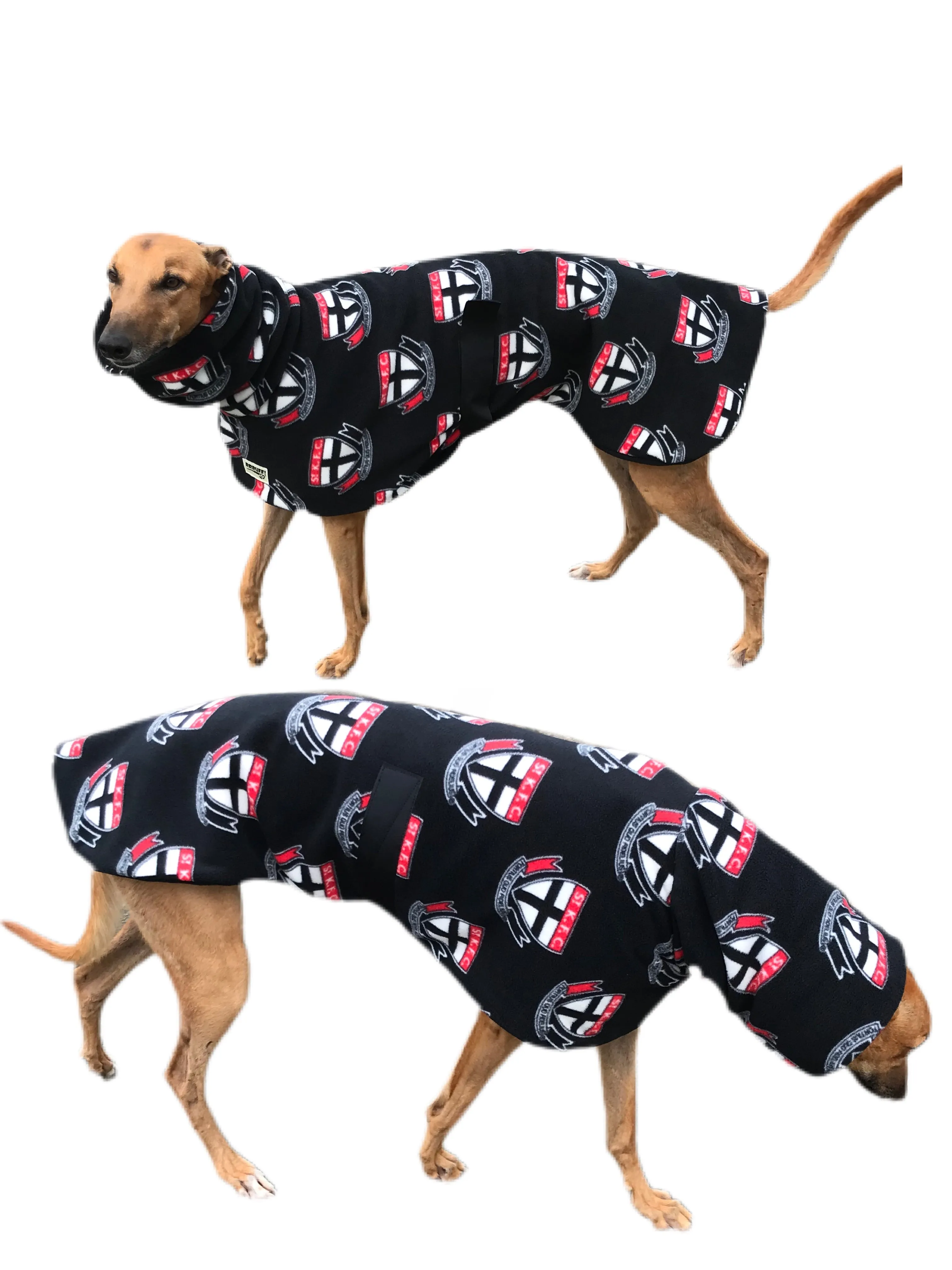 AFL St Kilda inspired greyhound coat deluxe style double polar fleece washable