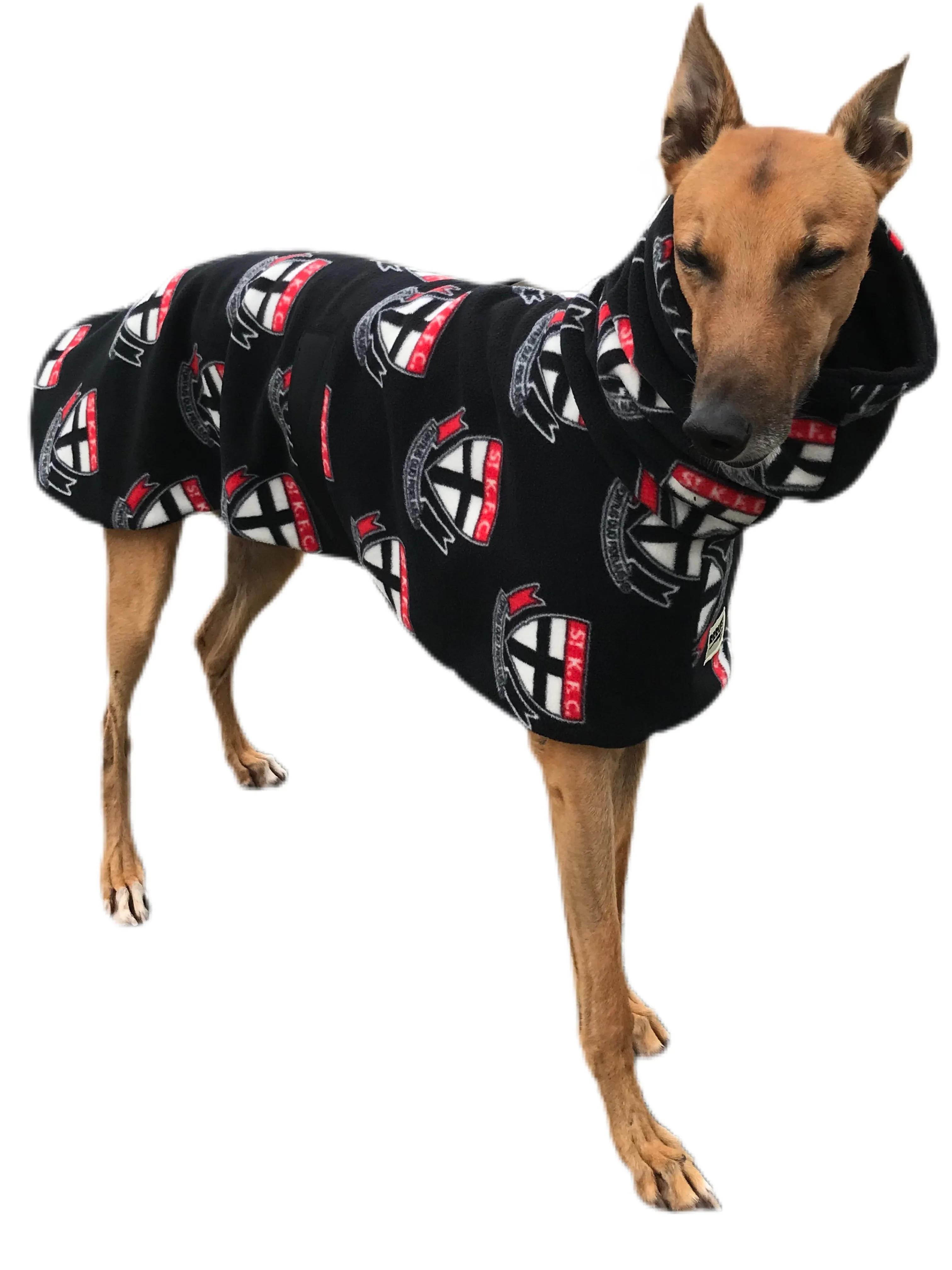AFL St Kilda inspired greyhound coat deluxe style double polar fleece washable