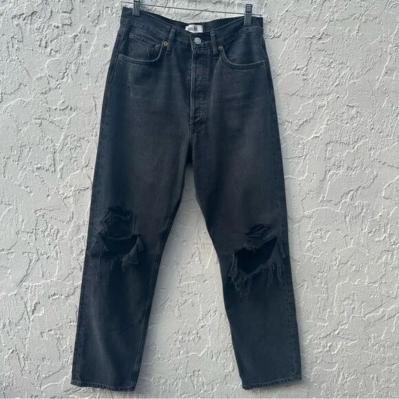 AGOLDE 90's Jeans Women 25 Distressed Straight Leg Button Fly Organic Cotton