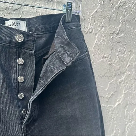 AGOLDE 90's Jeans Women 25 Distressed Straight Leg Button Fly Organic Cotton