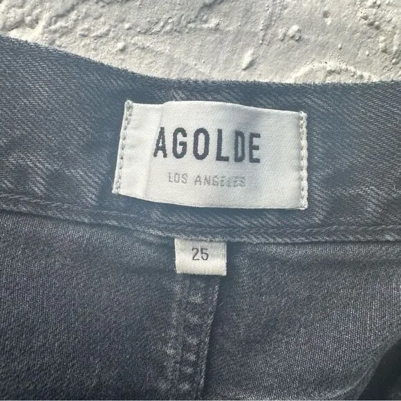 AGOLDE 90's Jeans Women 25 Distressed Straight Leg Button Fly Organic Cotton