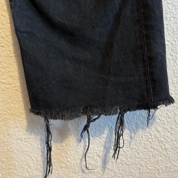 Agolde 90’s Pinch Waist High Rise Straight Distressed Jeans Fuse Black Size 32