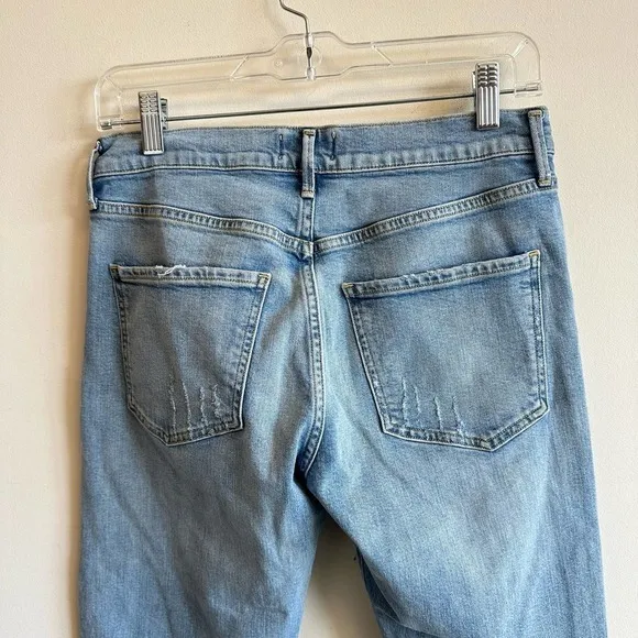 AGOLDE Isabel Slim Boyfriend Jeans Dreamer Distressed Wash Denim Size 25