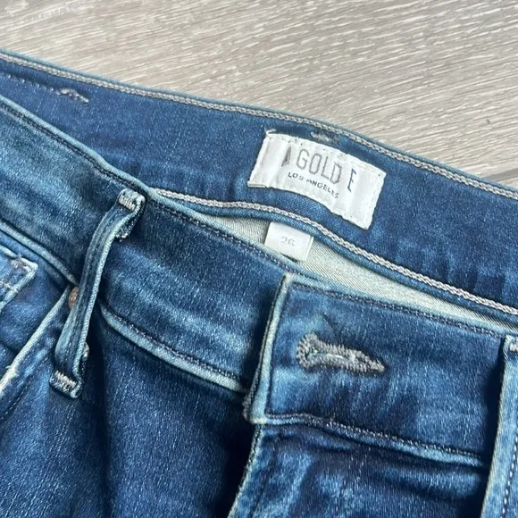 Agolde Sophie crop denim jeans distressed hem size 26