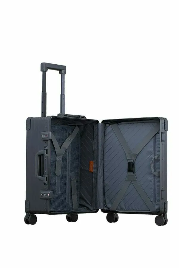 Aleon 21" Aluminum Trunk-Style Carry-On w/Shirt and Pant Packer - Onyx