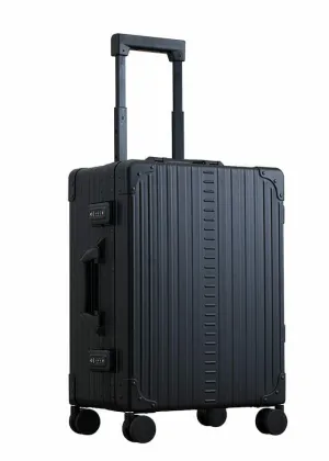 Aleon 21" Aluminum Trunk-Style Carry-On w/Shirt and Pant Packer - Onyx