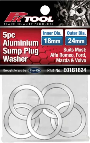 Aluminium Sump Washer - [5 Piece 18mm ID 24mm OD]