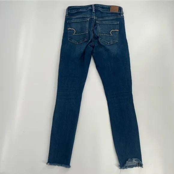 American Eagle Outfitters Crop Rough Hem Jeggings Size 6 Long Women’s