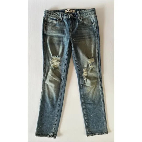 AMO Kate Slim Ankle Jeans in Spin the Bottle Size 25