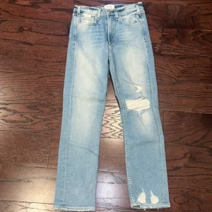 ANTHROPOLOGIE MCGUIRE Women’s Light Wash Distressed High Rise Vintage Slim Jeans