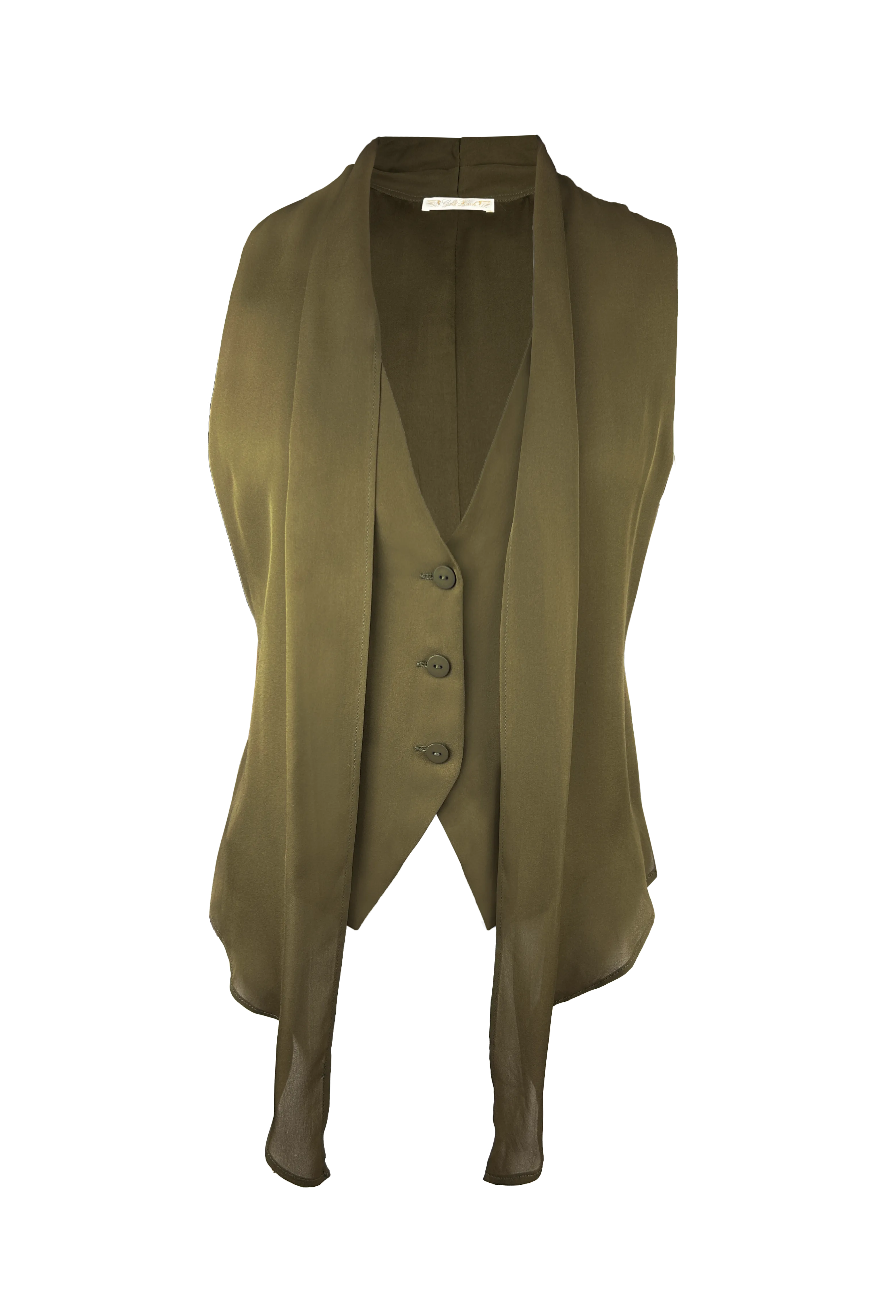 Audrey Overlay Vest - Dark Olive