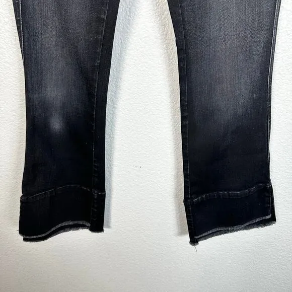 AYR Women’s The Shade Crop Flare Jeans in Distressed Black Size 25