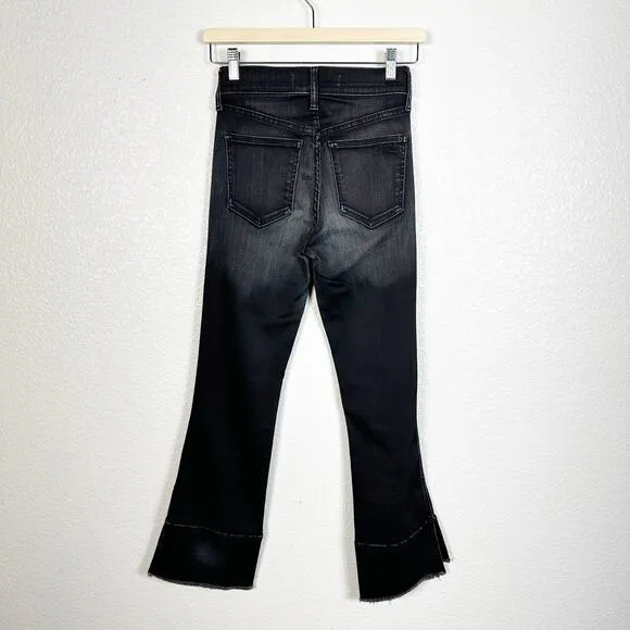 AYR Women’s The Shade Crop Flare Jeans in Distressed Black Size 25