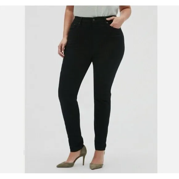 Banana Republic SOFT Black High-Rise Size 0/25 PETITE Skinny Jeans MSRP $110