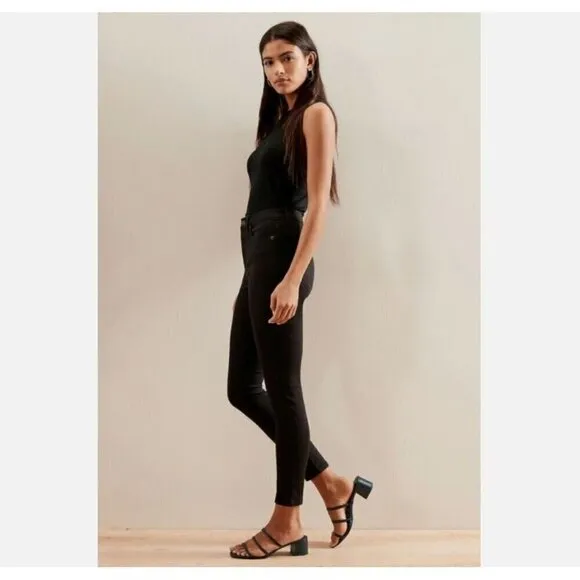 Banana Republic SOFT Black High-Rise Size 0/25 PETITE Skinny Jeans MSRP $110