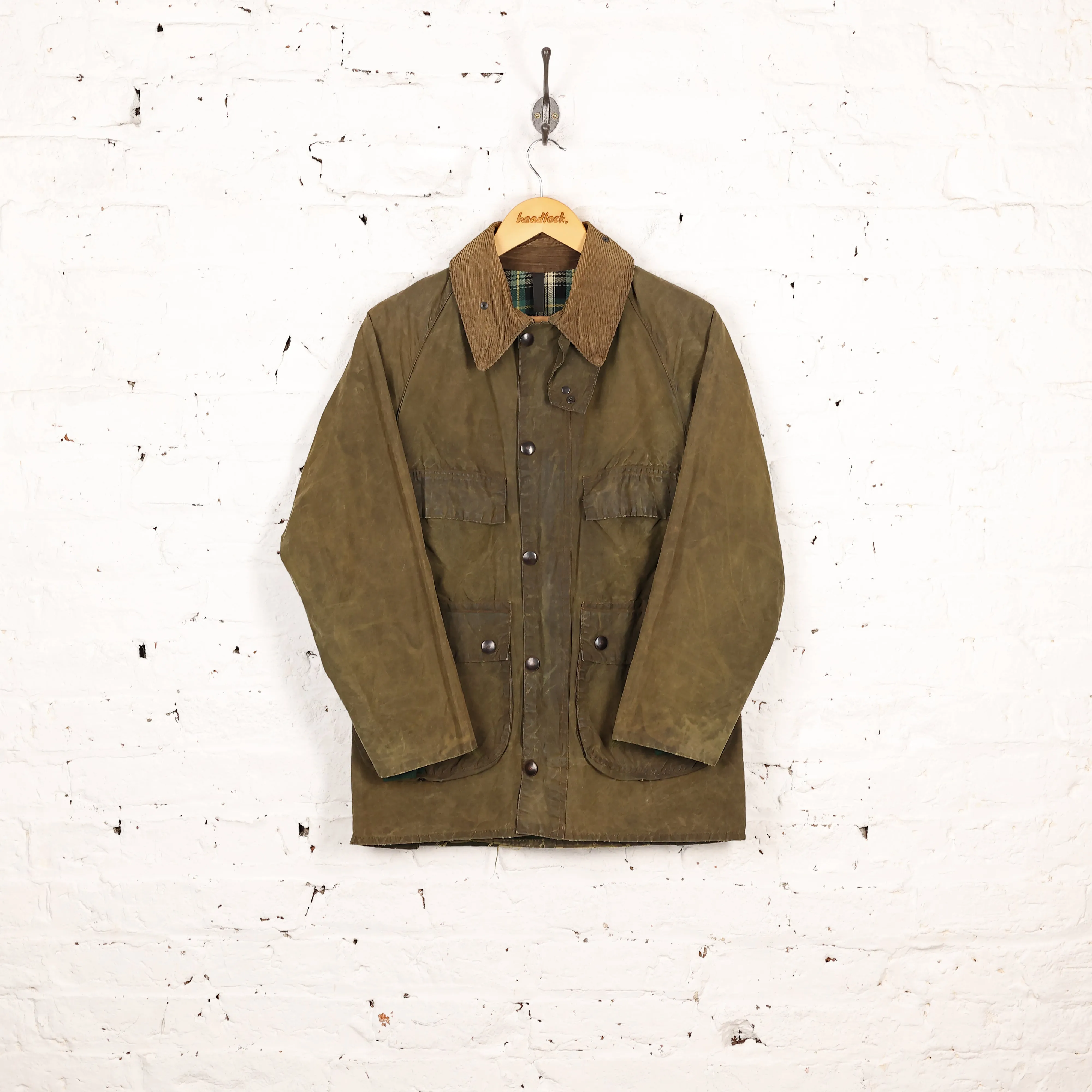 Barbour Bedale Four Pocket Wax Jacket - Green - XS