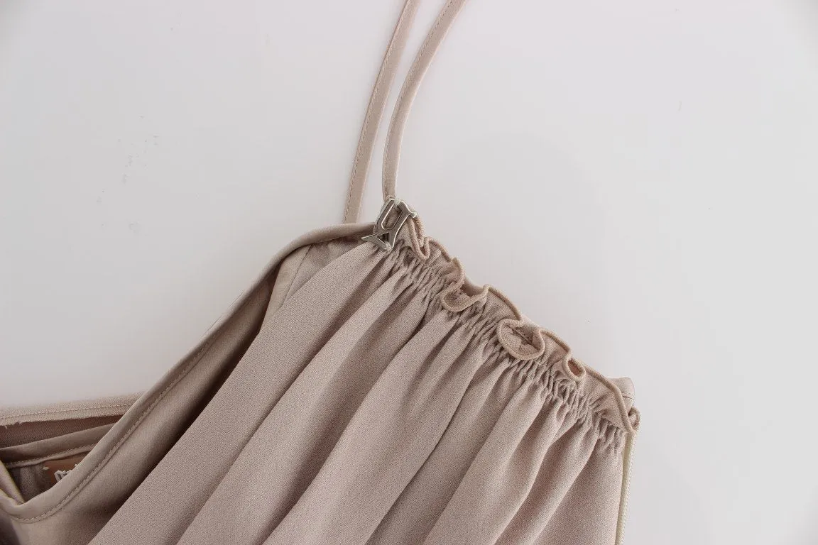 Beige crêpe tank top