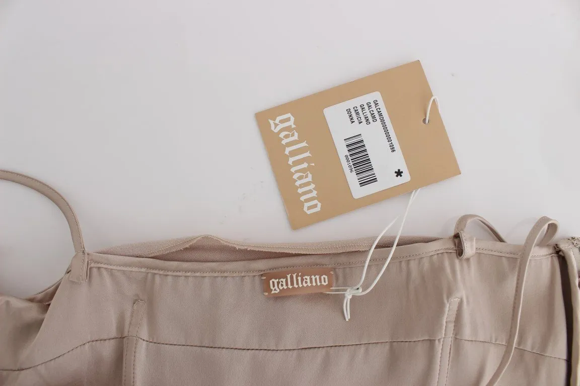 Beige crêpe tank top