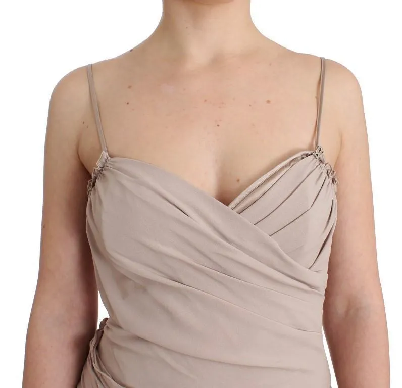 Beige crêpe tank top