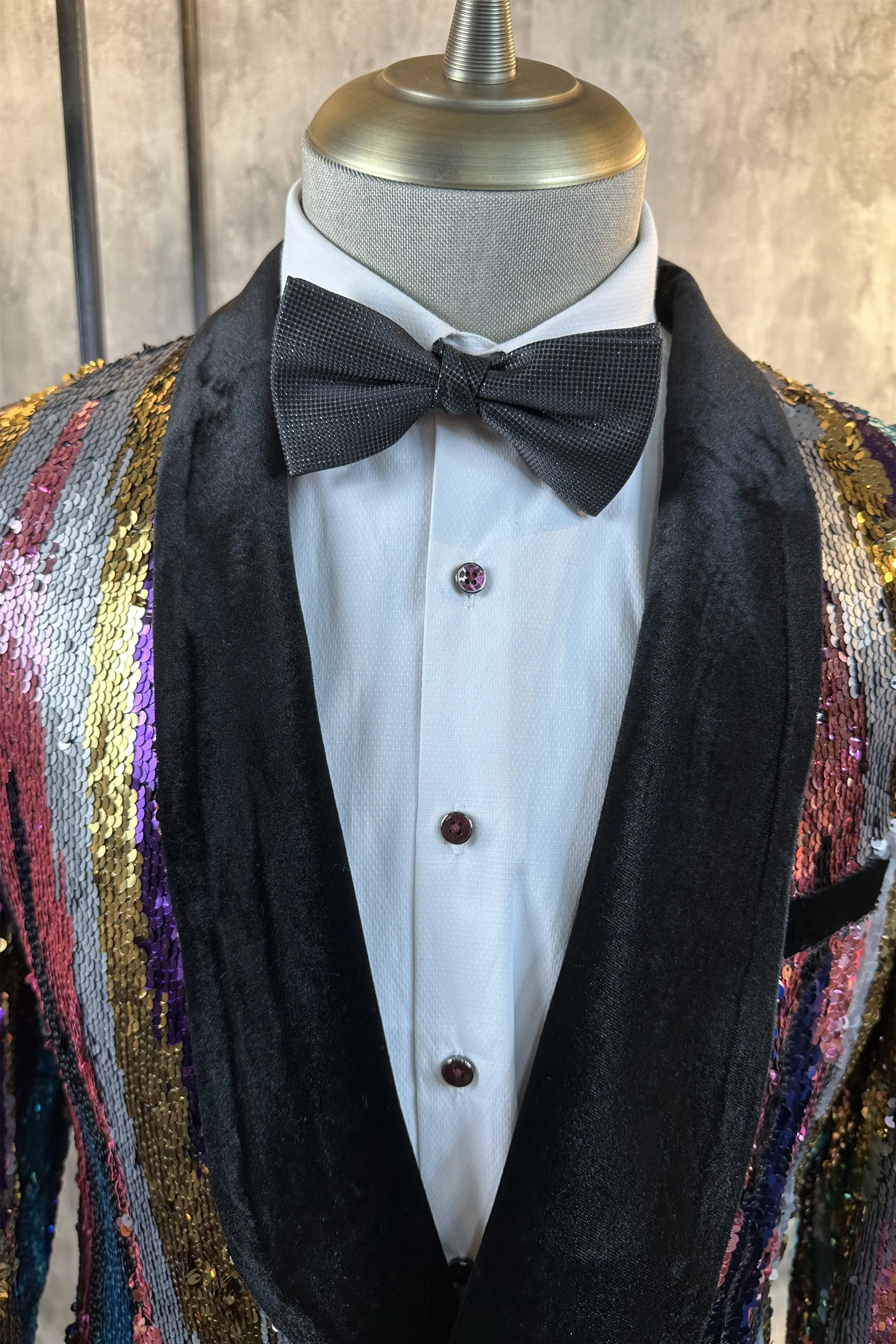 Best-Selling 2 Piece Shawl Lapel Single-Breasted Sequin Casual Suit
