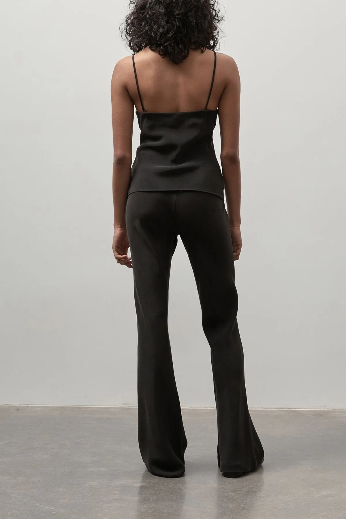 Bias Silk Singlet in Black