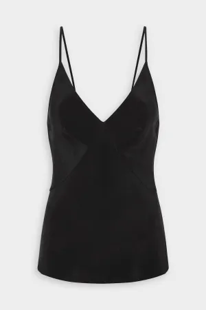 Bias Silk Singlet in Black