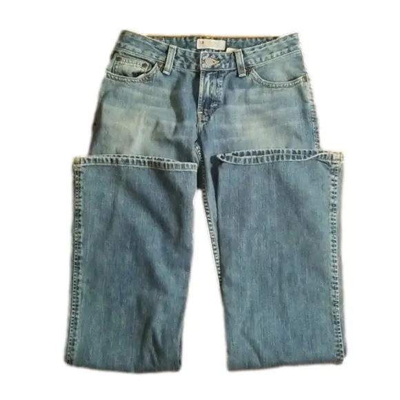 Bke Buckle Denim Jeans size 26 x 31.5 Standard Stretch Flare Boot Cut Distressed