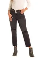 Black Distressed Crop Jean