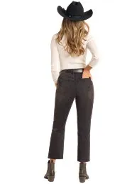 Black Distressed Crop Jean