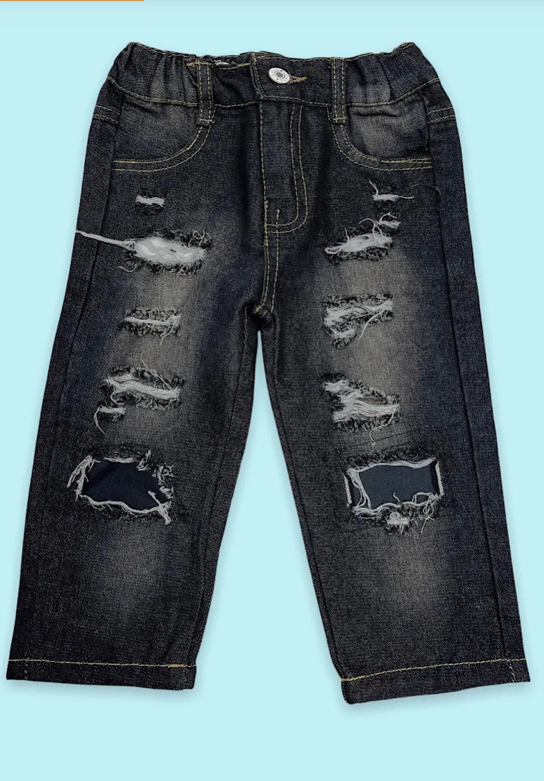 Black patch jeans