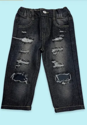 Black patch jeans