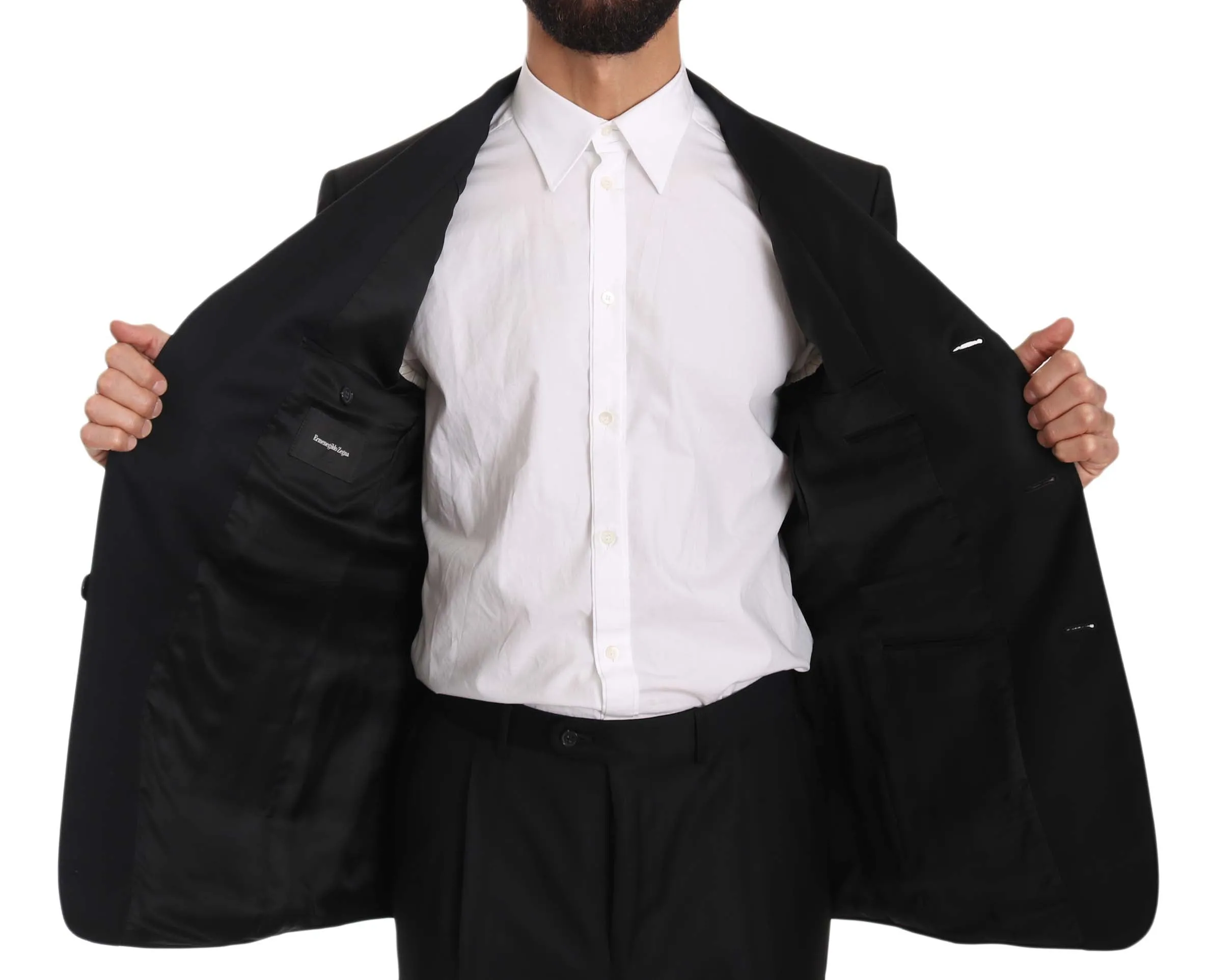 Black two Piece 3 Button Wool suit