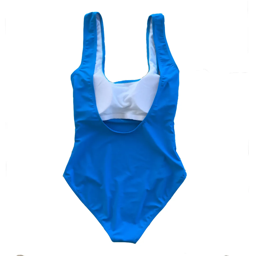 Blank Blue One Piece Swimsuit