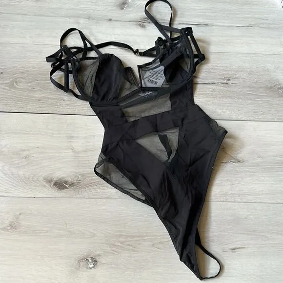 BLUEBELLA Orla Wired Body suit Black 36C Nwt