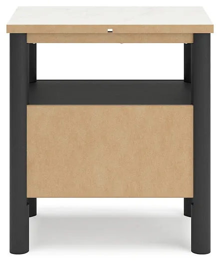 Cadmori Queen Upholstered Panel Bed with Mirrored Dresser and Nightstand