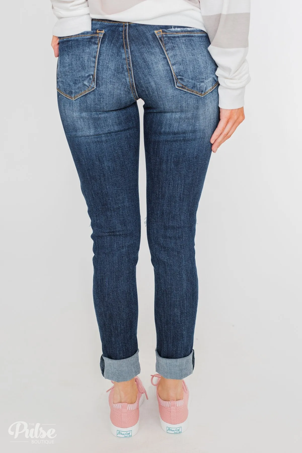C'est Toi Distressed Ankle Cuff Skinnies- Polly Wash