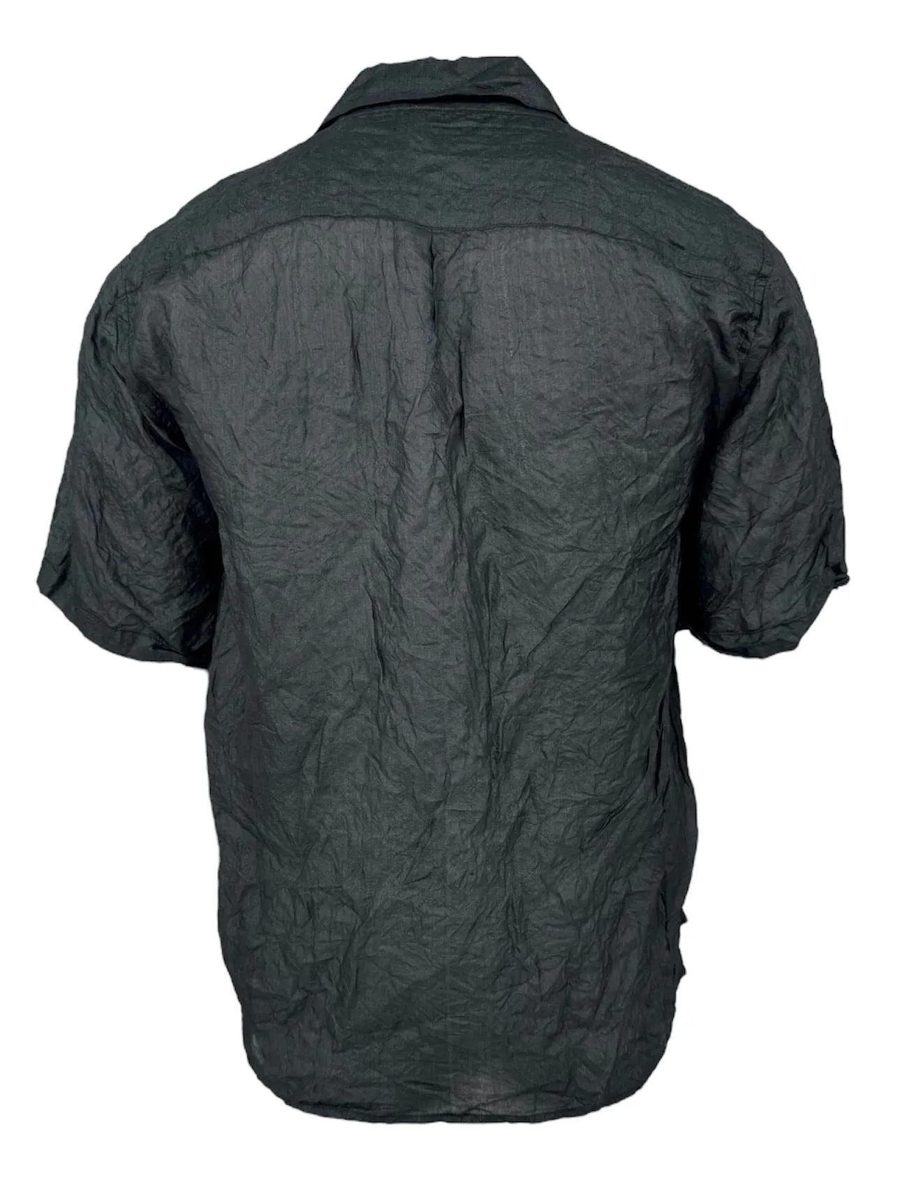 Charcoal Crushed Silk Shirt
