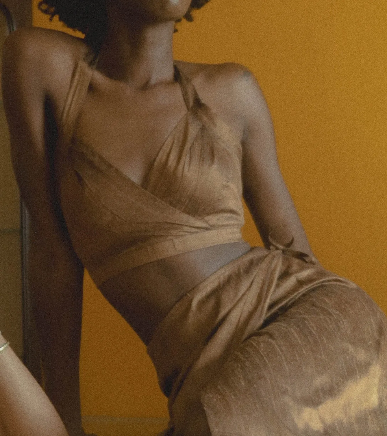 Chocolate Brown Silk Halter Top