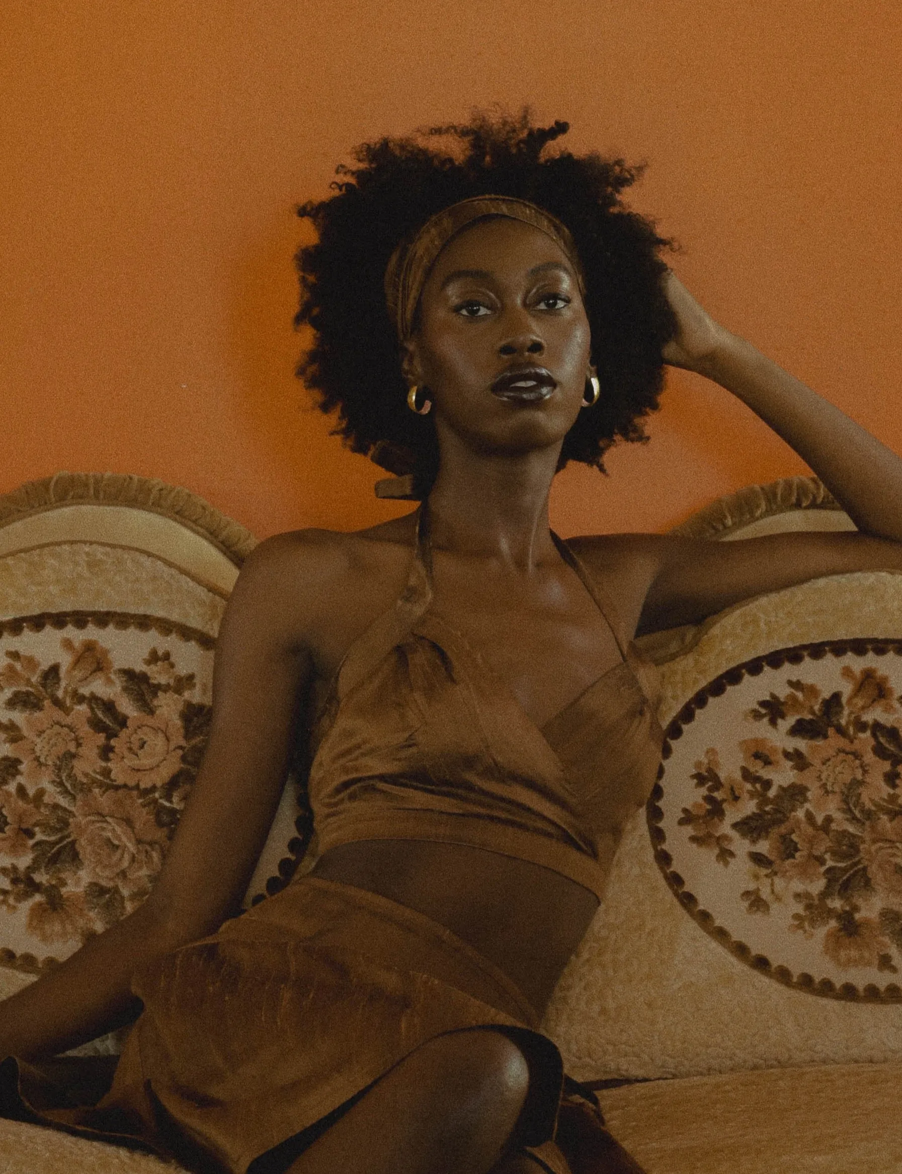 Chocolate Brown Silk Halter Top