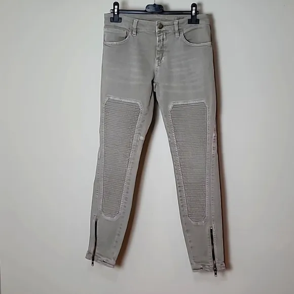 CLOSED - Jeans ~ HOLLY SKINNY MOTO MID-RISE ANKLE JEANS - Silvery SAGE GREEN
