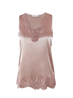Coco Lace Tank - Pastel Rose