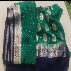 Dark Green Banarasi Khaddi Salwar Suit
